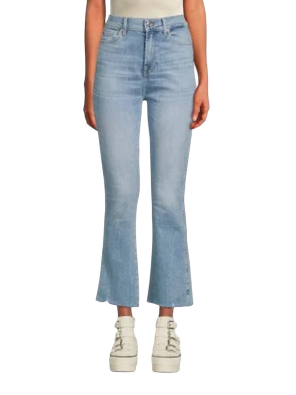 7 For All‎ Mankind High Waist Slim Kick Light Wash Bootcut Jeans 29